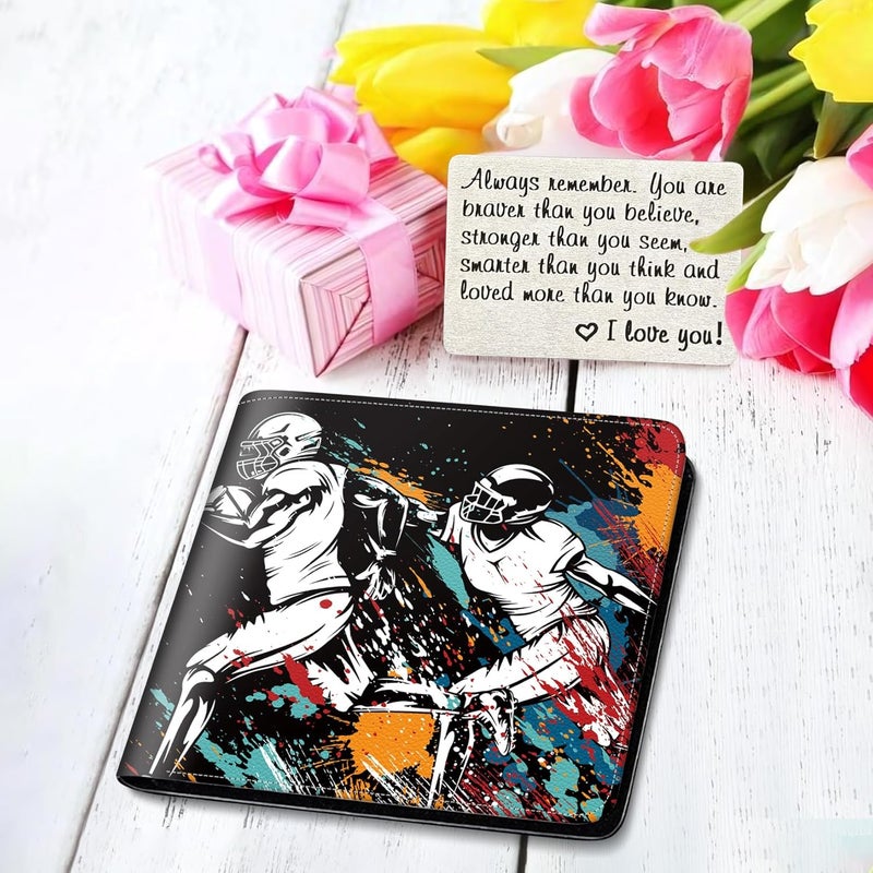 Mindow Boys Wallet for Kids, Teen Boy Athletes Wallets 9-12 8-10 8-12, Cool Novelty Leather Bifold Rfid Blocking Purse Coin Pocket Zipper Id Window for Children Men Male Youth Guys Birthday Christmas Gifts - Image 5